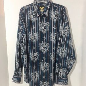 Avirex Skull Button Shirt Long Sleeve XXL